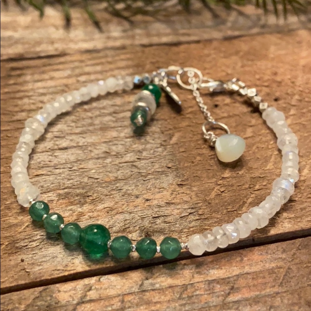 SILVER and EMERALD Bracelet